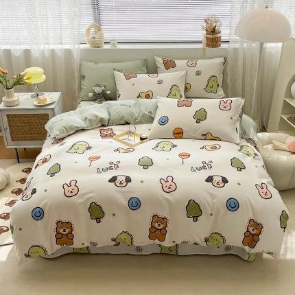 91家纺网 家纺一手货源 找家纺 （总）绵庭 2023新款12868全棉ins小清新印花四件套