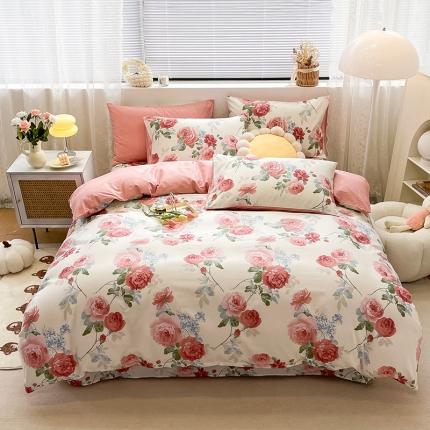 91家纺网 家纺一手货源 找家纺 （总）绵庭 2023新款12868全棉ins小清新印花四件套