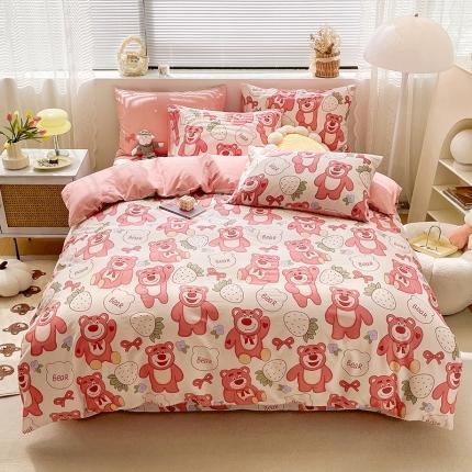 91家纺网 家纺一手货源 找家纺 （总）绵庭 2023新款12868全棉ins小清新印花四件套