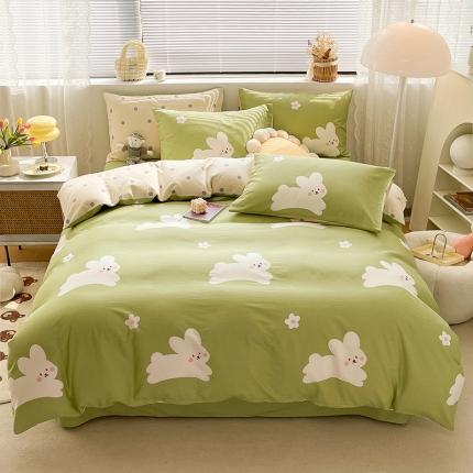 91家纺网 家纺一手货源 找家纺 （总）绵庭 2023新款12868全棉ins小清新印花四件套