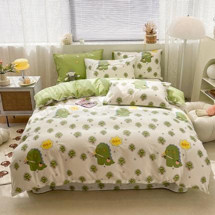 91家纺网 家纺一手货源 找家纺 （总）绵庭 2023新款12868全棉ins小清新印花四件套