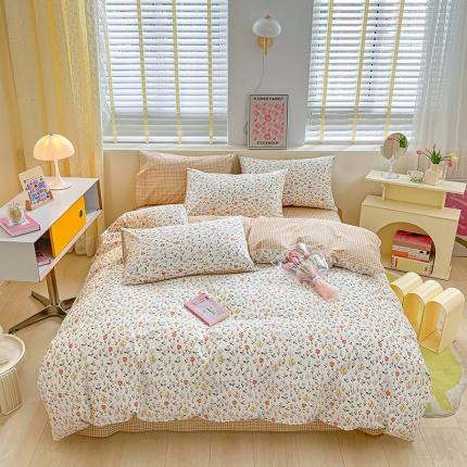 91家纺网 家纺一手货源 找家纺 总瑞莱2023春夏新款13372全棉印花四件套-小清新（第二批）