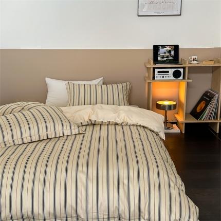 ROZ home 蕊姿家居 2023新款全棉贡缎四件套 米兰条纹