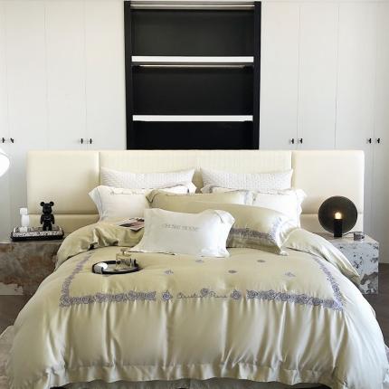 （总）初拾 2023新款60支兰精天丝四件套-花漾 花漾-浅草绿