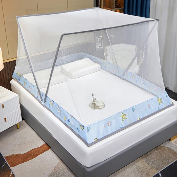 91家纺网 家纺一手货源 找家纺 网红折叠蚊帐防蚊布印花加高蚊帐