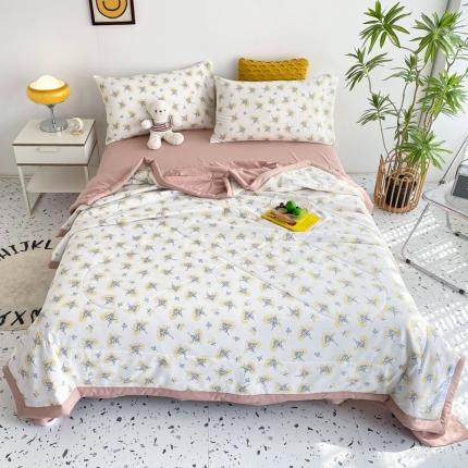 91家纺网 家纺一手货源 找家纺 （总）瑜珠 2025新款A类水洗棉麻双层纱夏凉被空调被子被芯夏被