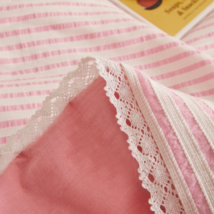 91家纺网 家纺一手货源 找家纺 安莱 2023新款 锦瑟色织提花四件套 锦瑟 桃红