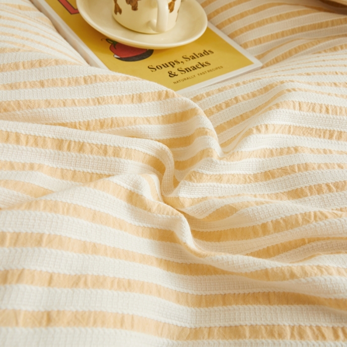 91家纺网 家纺一手货源 找家纺 安莱 2023新款 锦瑟色织提花四件套 锦瑟 驼色