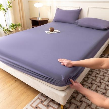 莱登卡奴 2023新款全棉单品-床笠-床单-枕套 纯色-暗紫