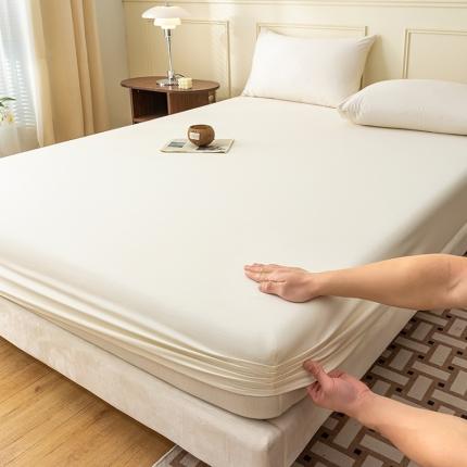 莱登卡奴 2023新款全棉单品-床笠-床单-枕套 纯色-奶白