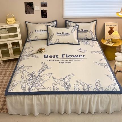 91家纺网 家纺一手货源 找家纺 懒猫 2024新款 800D加厚大版冰藤 铃兰-蓝