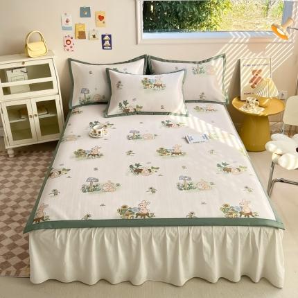 91家纺网 家纺一手货源 找家纺 懒猫 2024新款 凉感满天星凉席 童话小镇