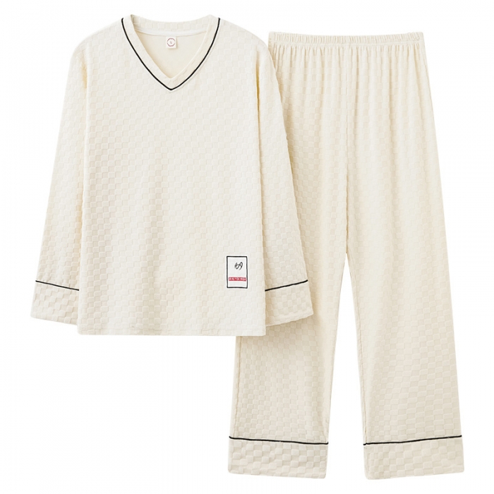 91家纺网 家纺一手货源 找家纺 (总)洛兰沙 2023年新款春秋季长袖棉质少女简约休闲可外穿家居服套装