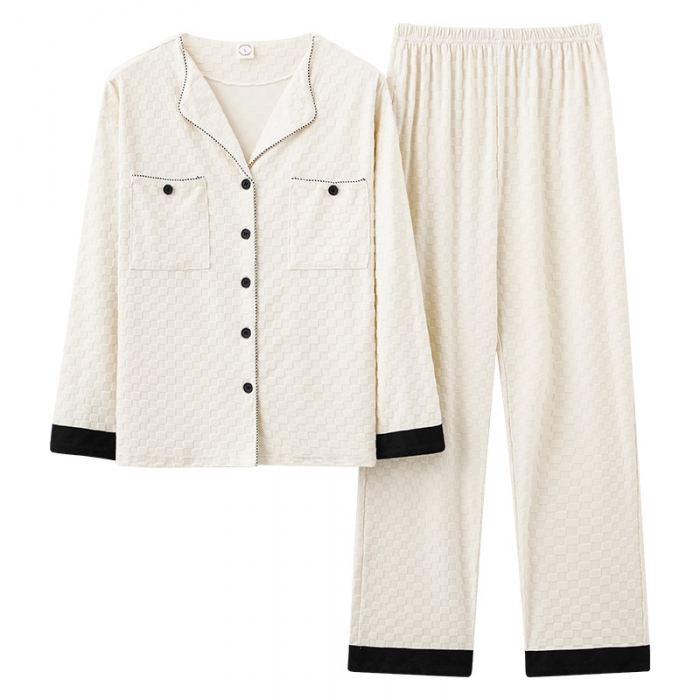 91家纺网 家纺一手货源 找家纺 (总)洛兰沙 2023年春秋季新款长袖棉质少女可爱休闲开衫家居服套装