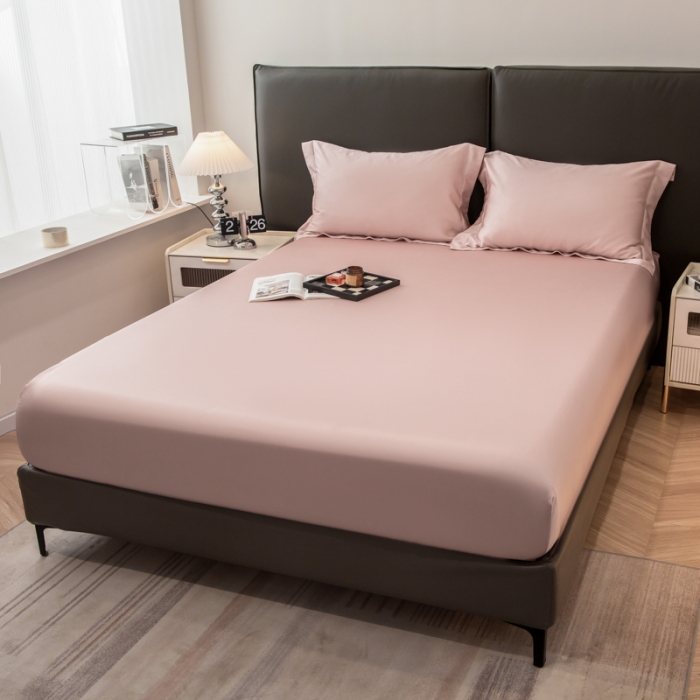 91家纺网 家纺一手货源 找家纺 好阁 2023新款 LF级60S莱赛尔床笠 焦糖粉