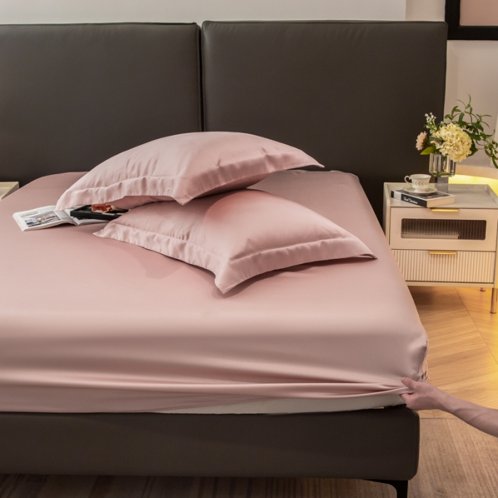 91家纺网 家纺一手货源 找家纺 好阁 2023新款 LF级60S莱赛尔床笠 焦糖粉