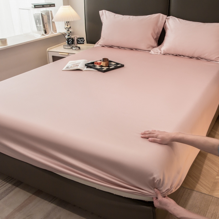 91家纺网 家纺一手货源 找家纺 好阁 2023新款 LF级60S莱赛尔床笠 焦糖粉