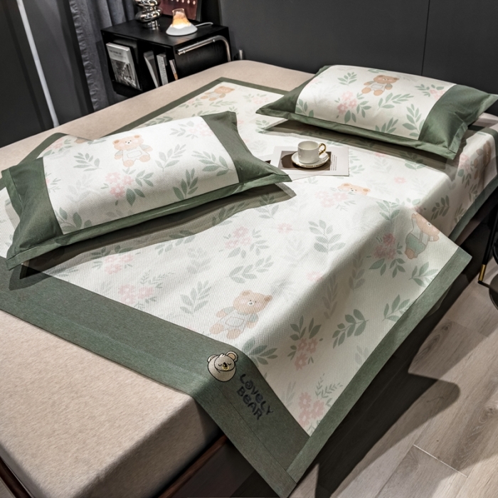 91家纺网 家纺一手货源 找家纺 （总）全季家居 2023新款A类数码印花冰藤席三件套床席款