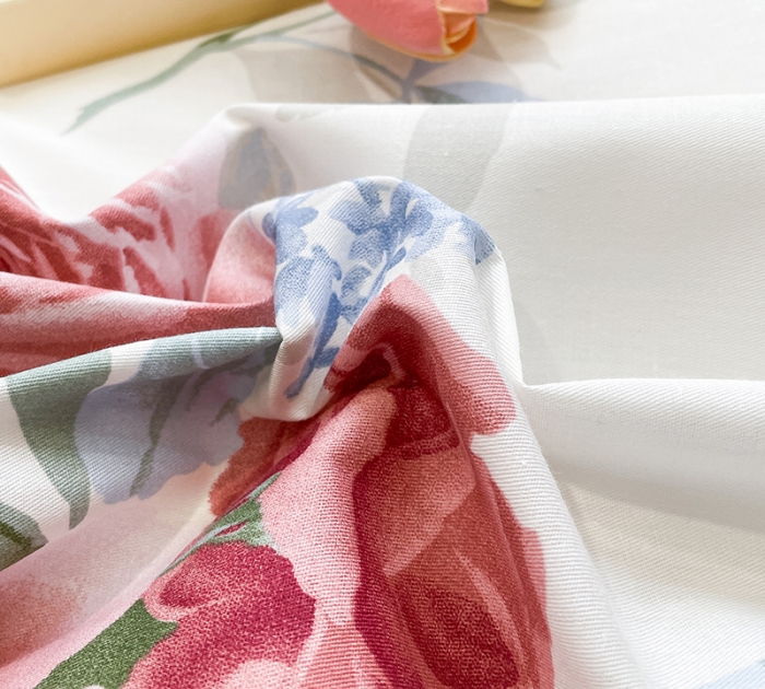 91家纺网 家纺一手货源 找家纺 绵庭 2023新款12868全棉ins小清新印花四件套 锦上添花