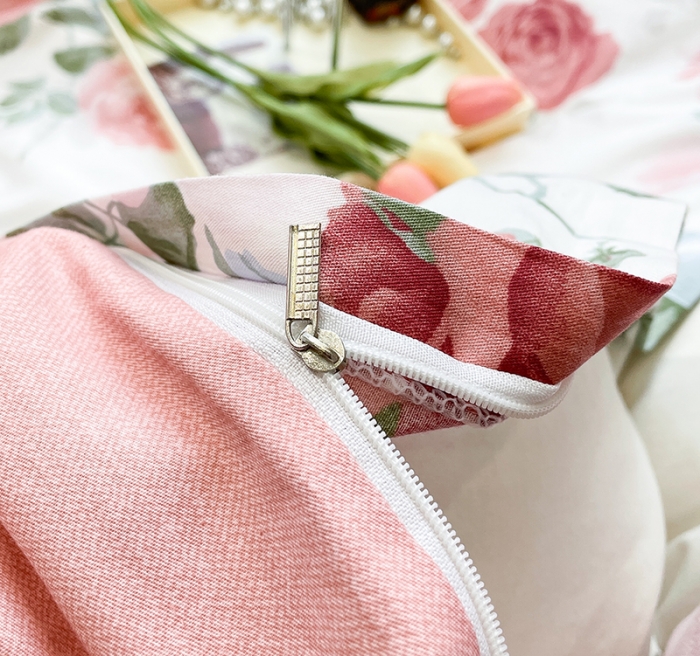 91家纺网 家纺一手货源 找家纺 绵庭 2023新款12868全棉ins小清新印花四件套 锦上添花