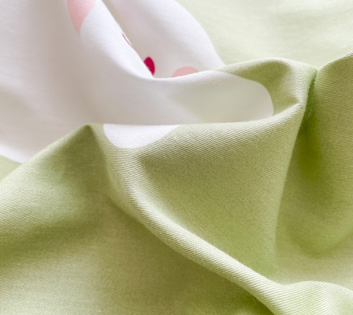 91家纺网 家纺一手货源 找家纺 绵庭 2023新款12868全棉ins小清新印花四件套 萌萌兔-绿