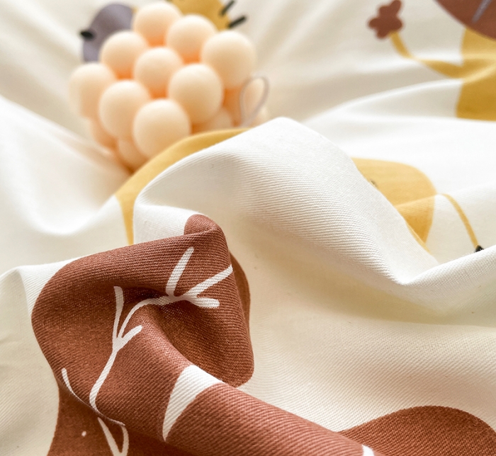 91家纺网 家纺一手货源 找家纺 绵庭 2023新款12868全棉ins小清新印花四件套 野生动物园