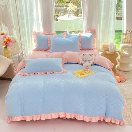 91家纺网 家纺一手货源 找家纺 （总）芭比蔓家 2024新款艾伦系列水洗棉提花四件套