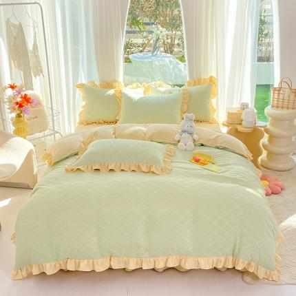 91家纺网 家纺一手货源 找家纺 （总）芭比蔓家 2024新款艾伦系列水洗棉提花四件套