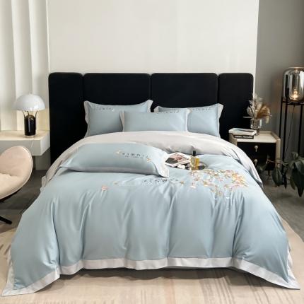 91家纺网 家纺一手货源 找家纺 （总）七七 2025新款绣花全棉四件套-布兰卡