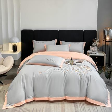 91家纺网 家纺一手货源 找家纺 （总）七七 2025新款绣花全棉四件套-布兰卡