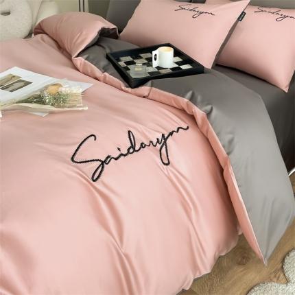 91家纺网 家纺一手货源 找家纺 蓝米卡夫 2024全棉高级感长绒棉刺绣-索菲-单被套 索菲-芝士南瓜