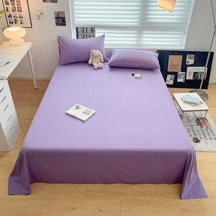 莱登卡奴 2023新款全棉纯色单品床单枕套系列 床单-暗紫