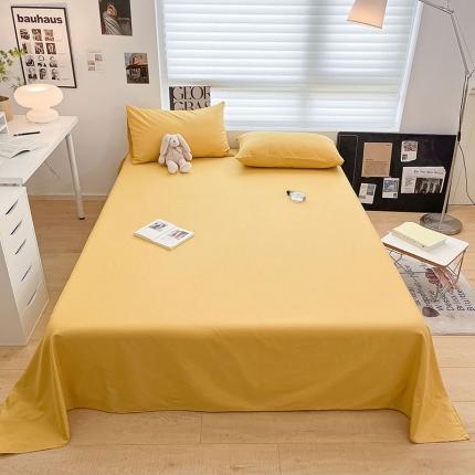 莱登卡奴 2023新款全棉纯色单品床单枕套系列 床单-姜黄