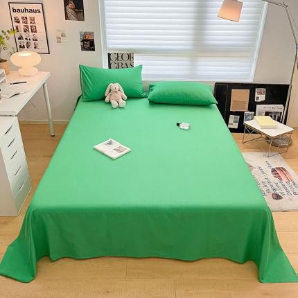 莱登卡奴 2023新款全棉纯色单品床单枕套系列 床单-军绿