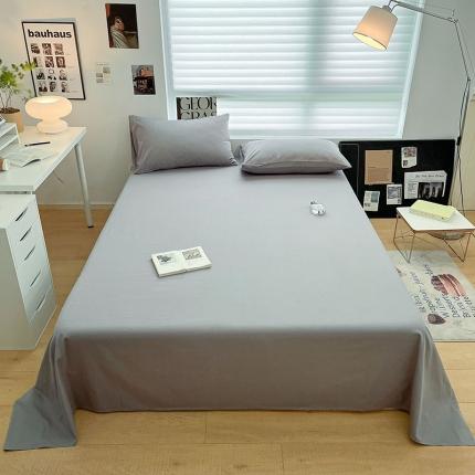 莱登卡奴 2023新款全棉纯色单品床单枕套系列 床单-浅灰