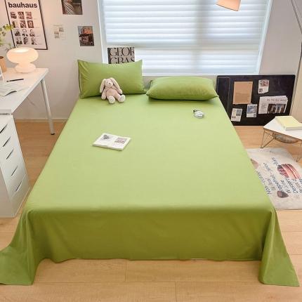 莱登卡奴 2023新款全棉纯色单品床单枕套系列 床单-松绿