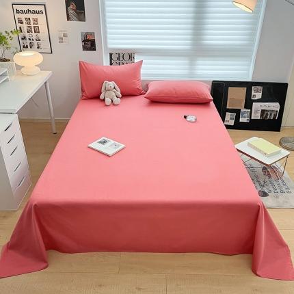 莱登卡奴 2023新款全棉纯色单品床单枕套系列 床单-铁血红