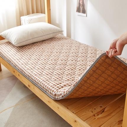 91家纺网 家纺一手货源 找家纺 一禾 2024新款多功能双面席垫床垫春夏四季学生藤席垫 粉小格-藤席款