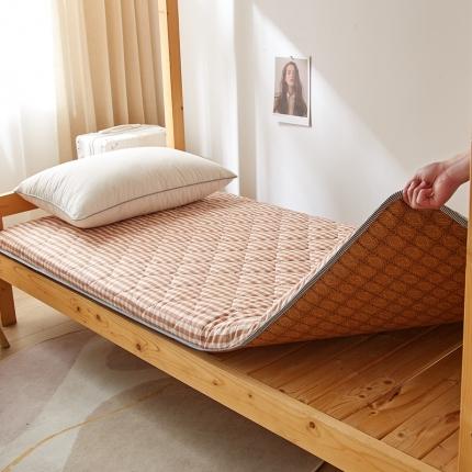 91家纺网 家纺一手货源 找家纺 一禾 2024新款多功能双面席垫床垫春夏四季学生藤席垫 咖小格-藤席款