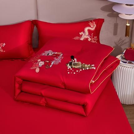 91家纺网 家纺一手货源 找家纺 2025新款水洗磨毛婚庆大豆被子被芯 好百年