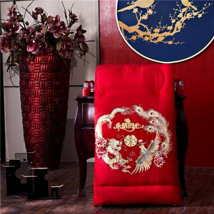 91家纺网 家纺一手货源 找家纺 2025新款水洗磨毛婚庆大豆被子被芯 永结同心