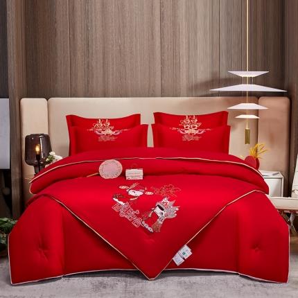 91家纺网 家纺一手货源 找家纺 （总）2025新款水洗磨毛婚庆大豆子母被