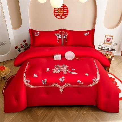 91家纺网 家纺一手货源 找家纺 （总）2025新款水洗磨毛婚庆大豆被子被芯