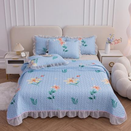 91家纺网 家纺一手货源 找家纺 梓依 2023新款 亲肤夹棉床盖系列 春意