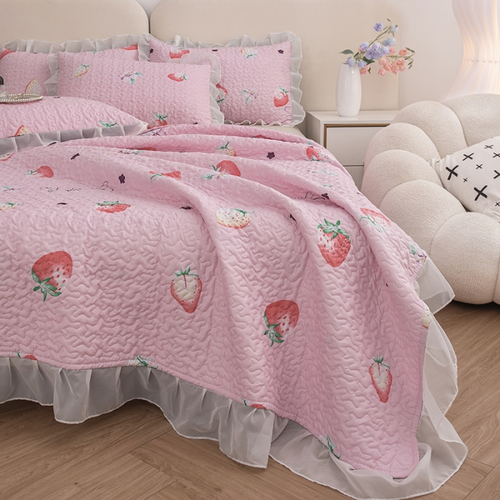 91家纺网 家纺一手货源 找家纺 （总）梓依 2023新款 亲肤夹棉床盖系列