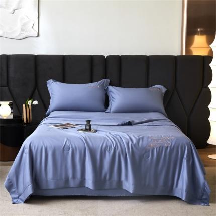 头等舱森氧丝A类莱赛尔55%大豆抗菌夏被（迹风系列风格1) 迹风运河蓝