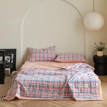 91家纺网 家纺一手货源 找家纺 （总）寐眠 2023新款全棉色织水洗棉夏被四件套被芯夏凉被子