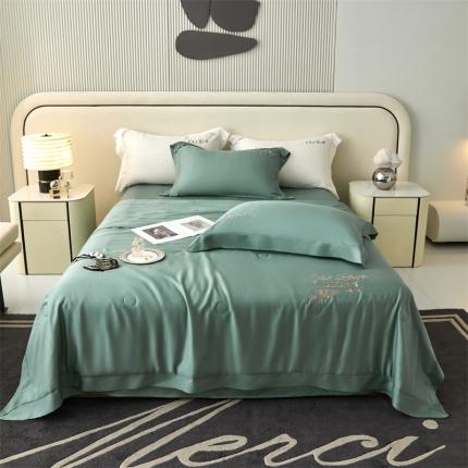 91家纺网 家纺一手货源 找家纺 头等舱2023新款森氧丝A类莱赛尔55%大豆抗菌夏被（迹风系列风格2)