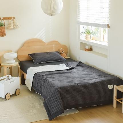 91家纺网 家纺一手货源 找家纺 寐眠 2023新款全棉色织水洗棉儿童夏被 灰白格