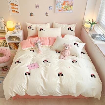 丽涵 2025新款 全棉毛巾绣花小清新四件套（含买家秀） 小女孩